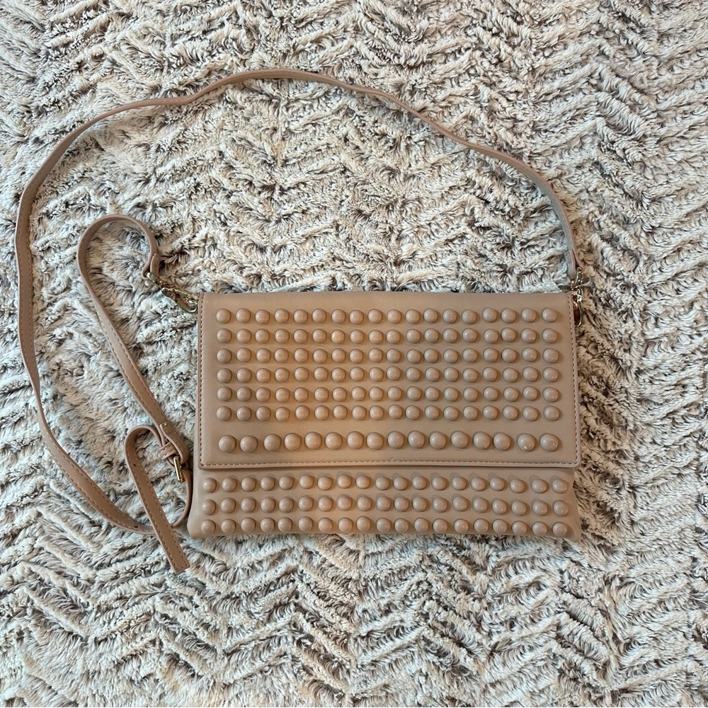 Neiman Marcus Tan Nude Bubble Crossbody Bag